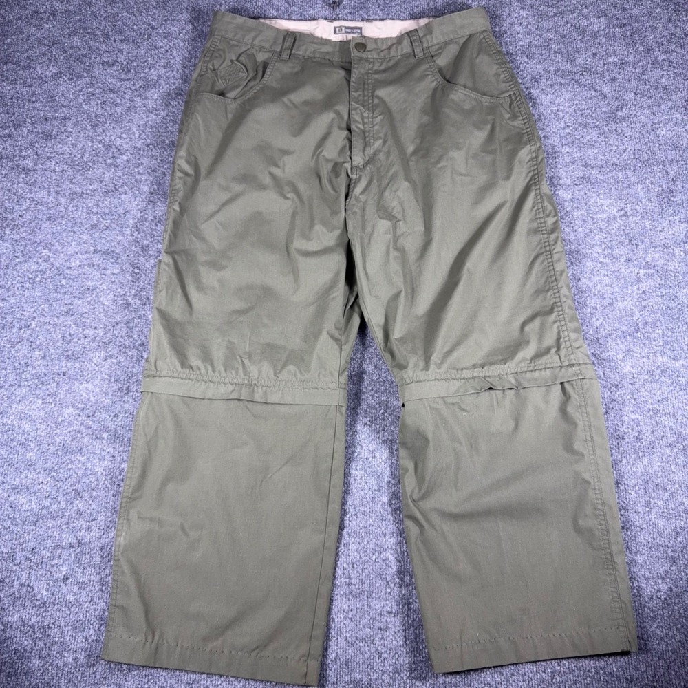 Britannia Mens Convertible Cargo Pants 36x30 Olive Green Zip Off Shorts Outdoor
